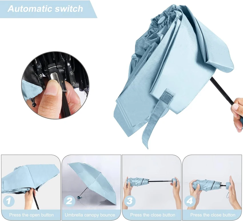 RAINGAL Mini Folding Compact Umbrella with Case